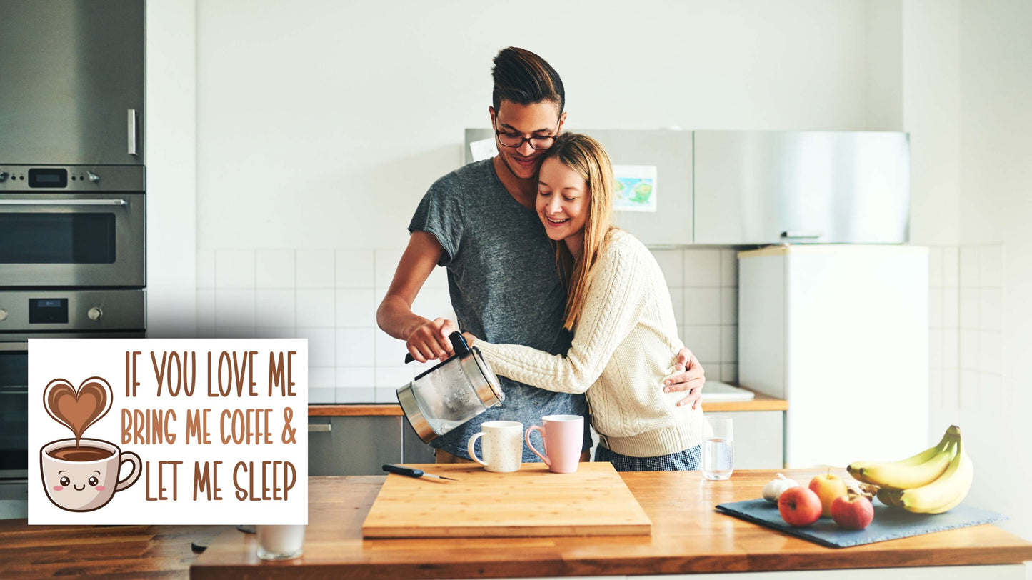 Introducing the "If You Love Me, Bring Me Coffee & Let Me Sleep" Funny Sign a charming and humorous addition to your home decor! This Valentine's themed custom pine plaque sign is crafted with care.