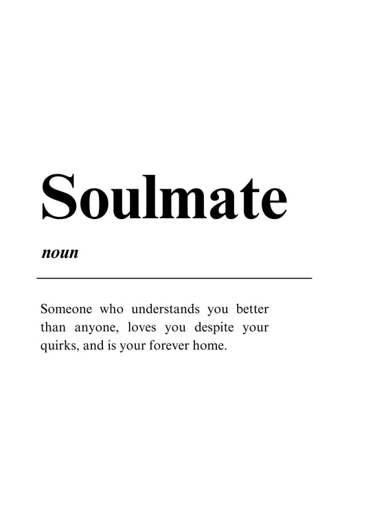 Introducing the "Soulmate - Definition Sign" - a charming and heartfelt addition to your home or personal space. This Valentine's themed custom pine plaque sign beautifully captures the essence of love and connection, making it