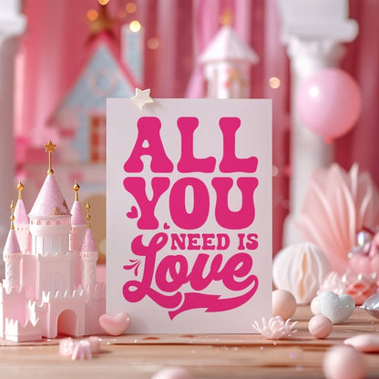 Eco-Friendly Valentine’s Gift: 4 Inch by 6 Inch 'All You Need Is Love' Photo Frame Sign