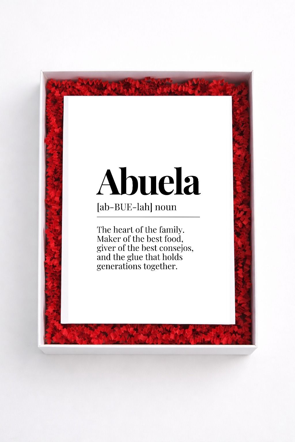 Abuela definition sign gift box