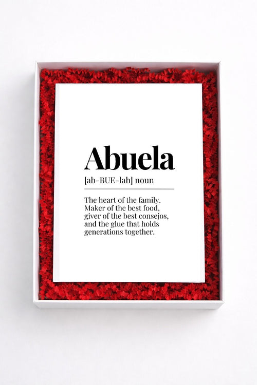 Abuela definition sign gift box