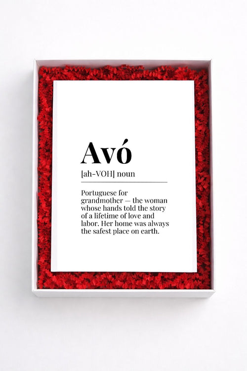 Avó definition sign gift box