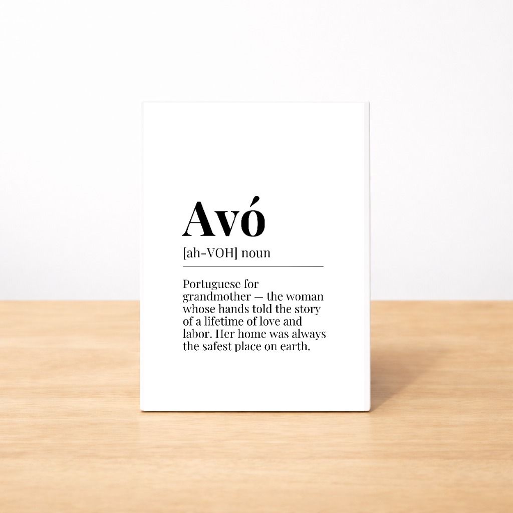 Avó Definition Sign | 4x6 Gift-Ready MDF Plaque | Pl8crafted