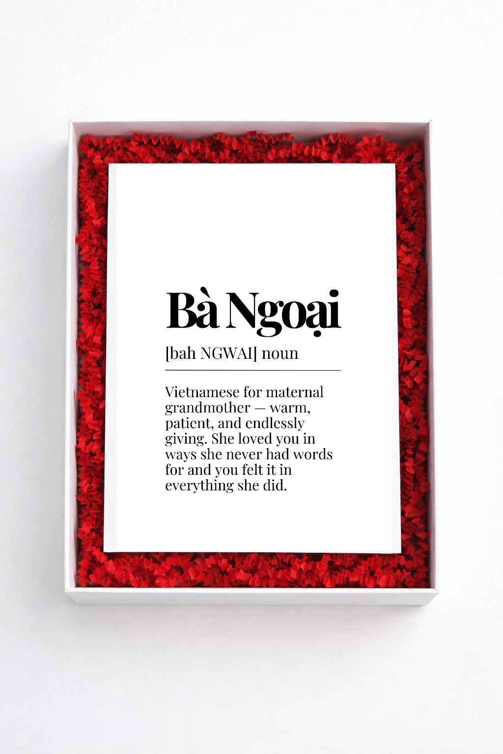 Bà Ngoại definition sign gift box