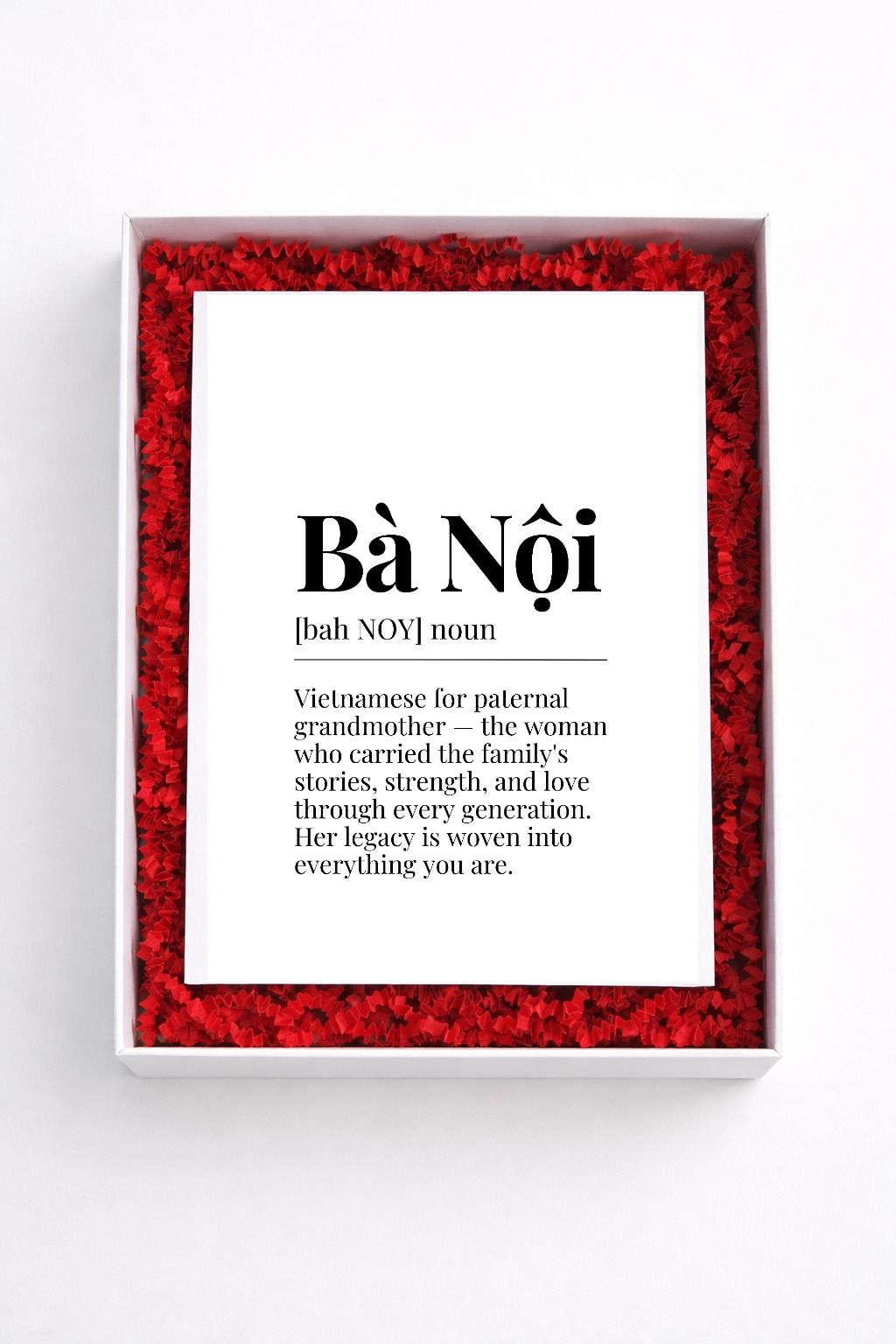 Bà Nội definition sign gift box