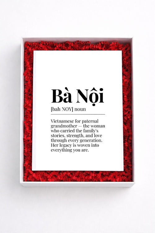 Bà Nội definition sign gift box
