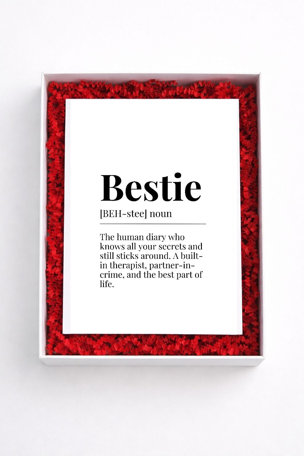 Bestie definition sign gift box