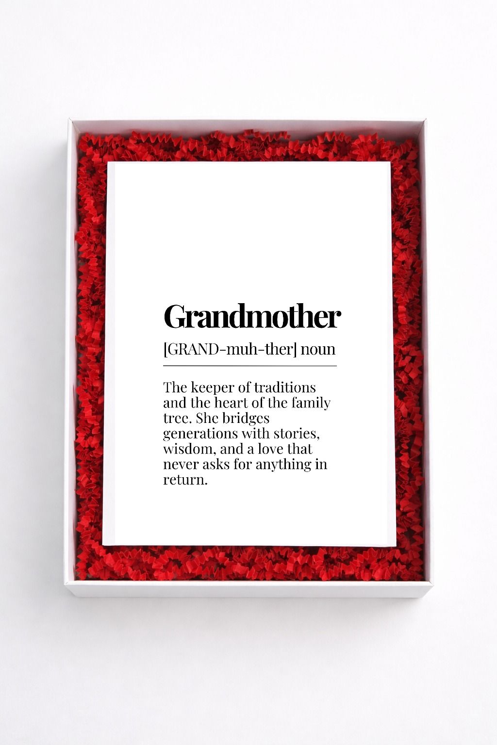 Grandmother definition sign gift box