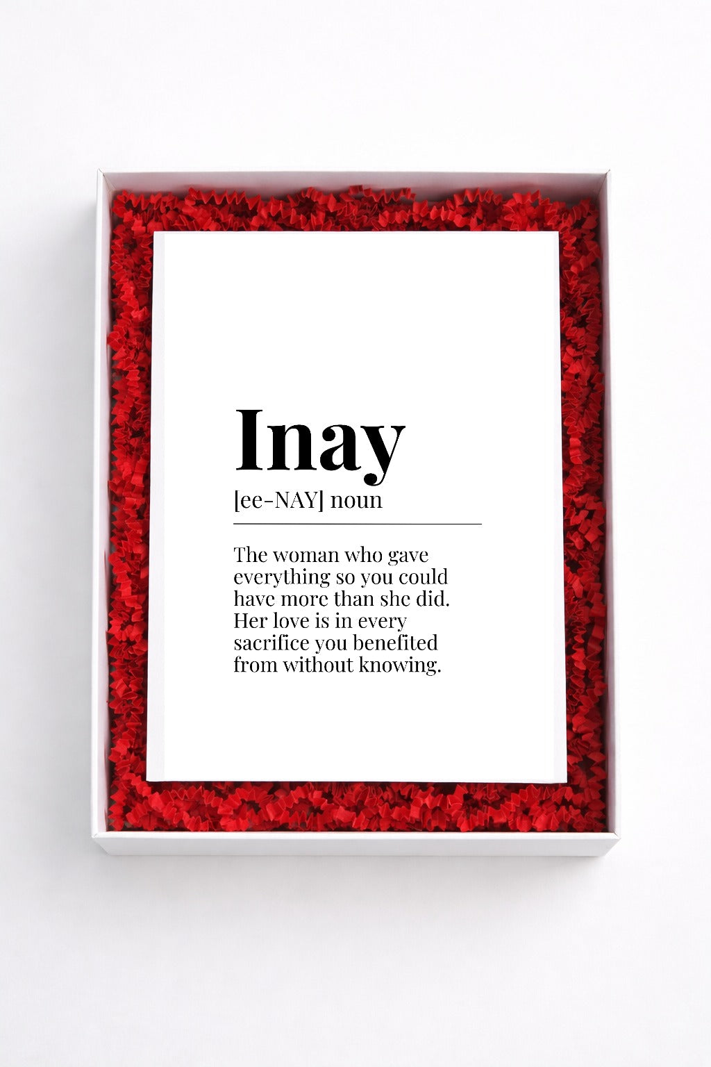 Inay Definition Sign | 4x6 Gift-Ready MDF Plaque | Pl8crafted