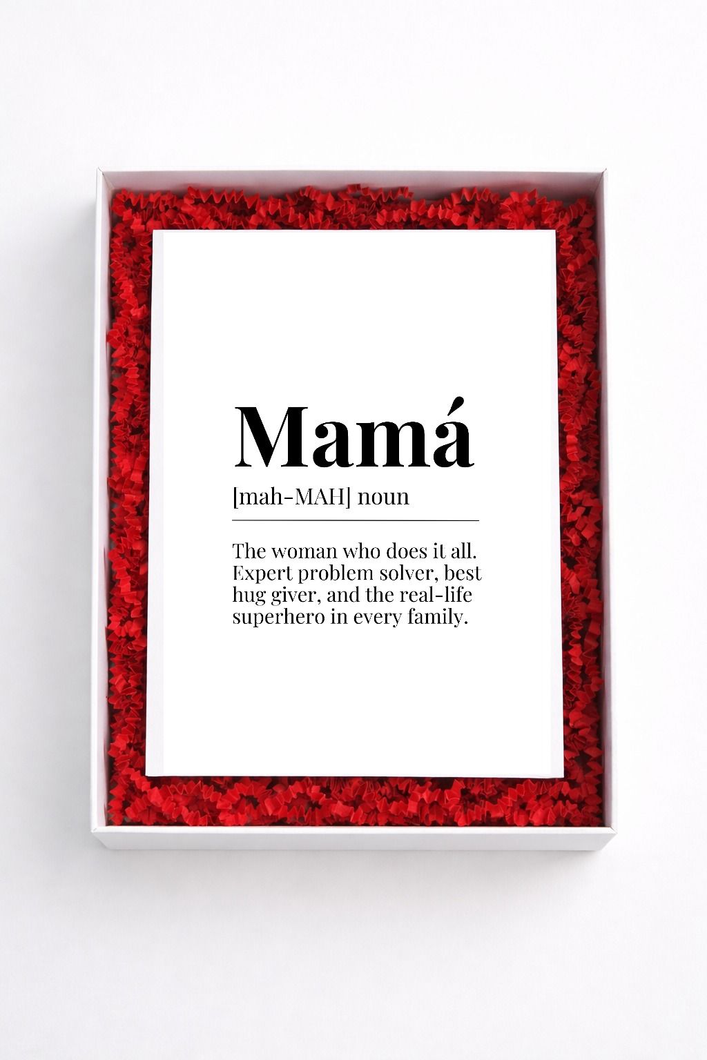 Mama definition sign gift box