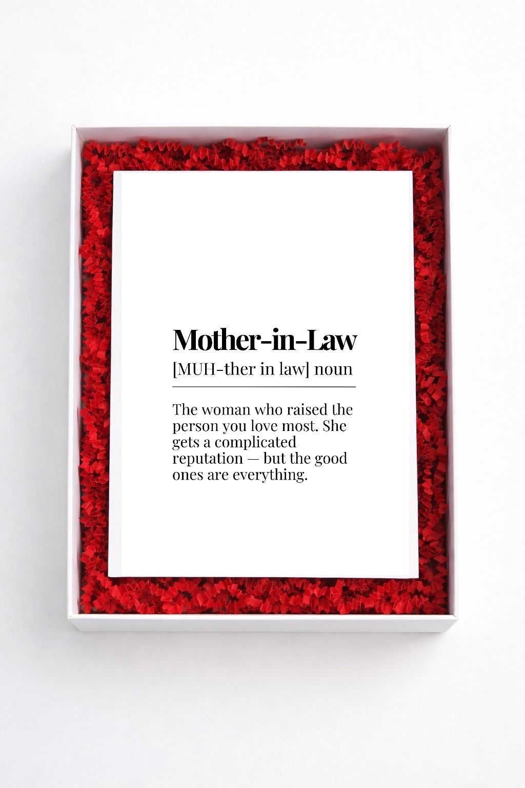 Mother-in-Law definition sign gift box