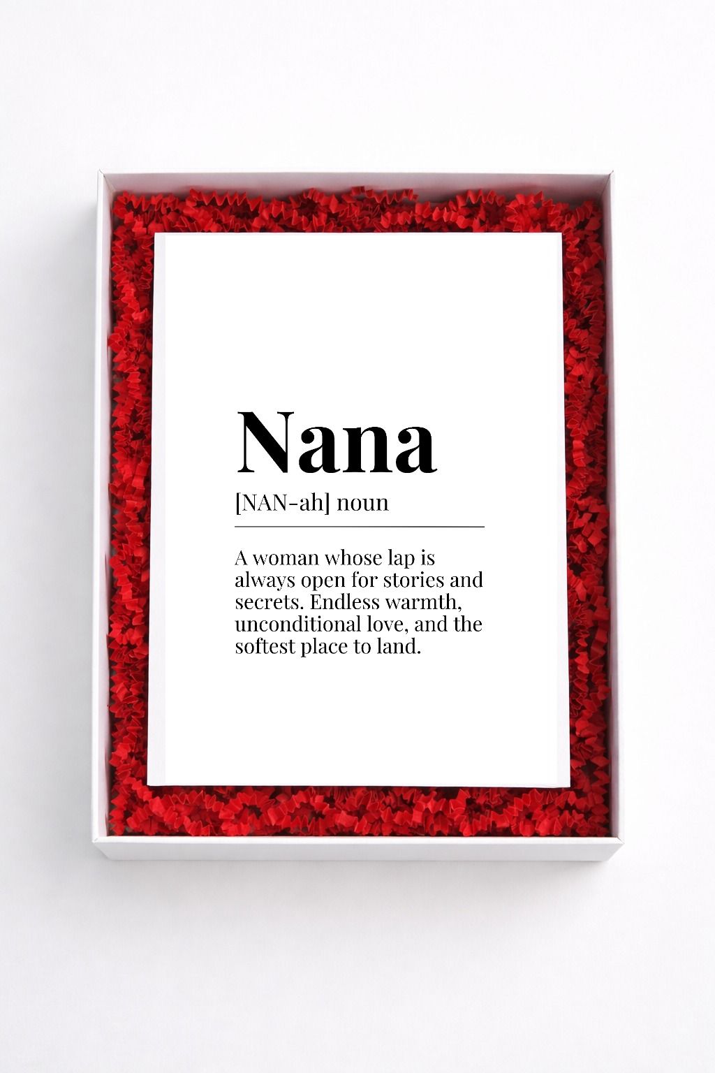 Nana definition sign gift box