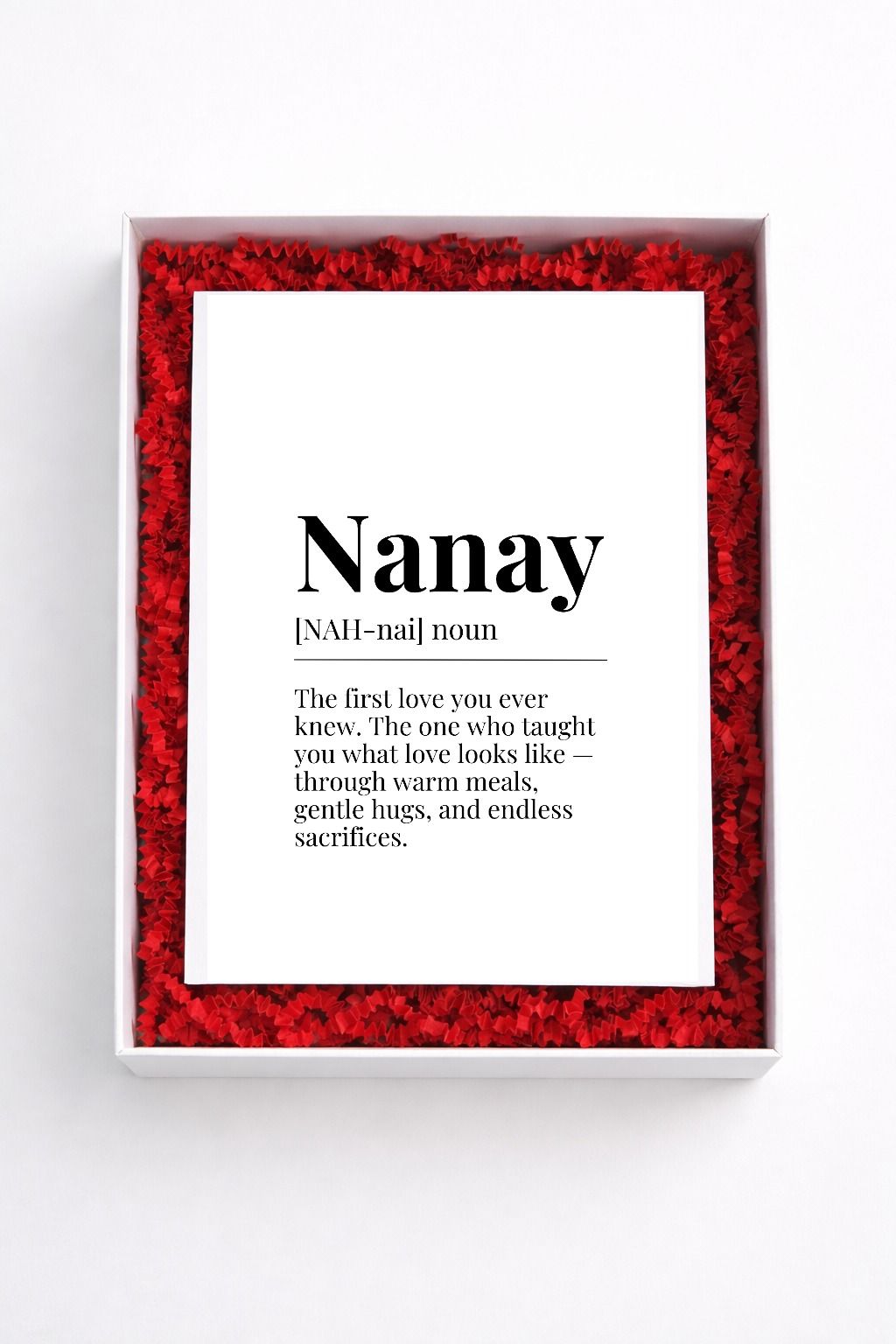 Nanay definition sign gift box
