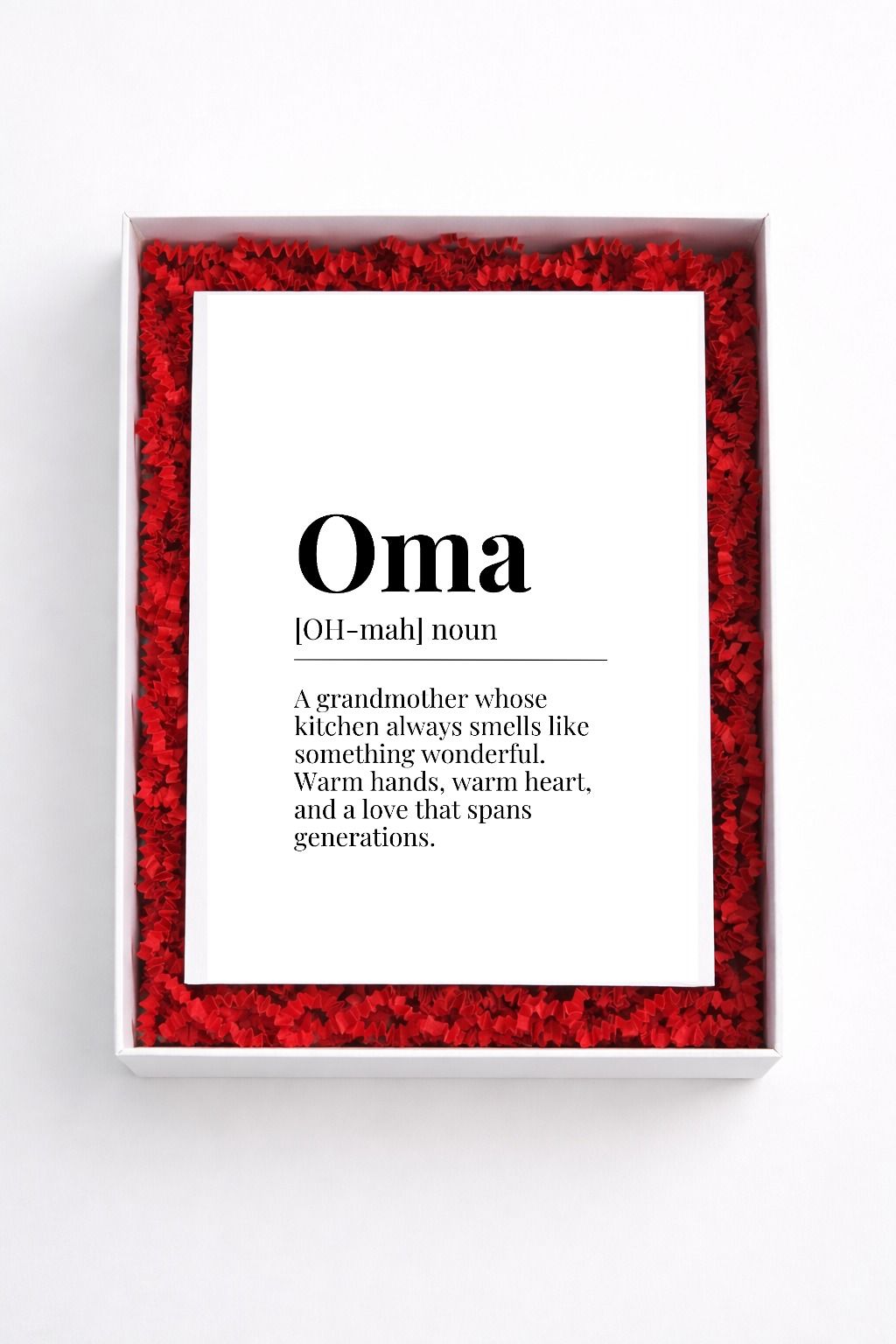 Oma definition sign gift box