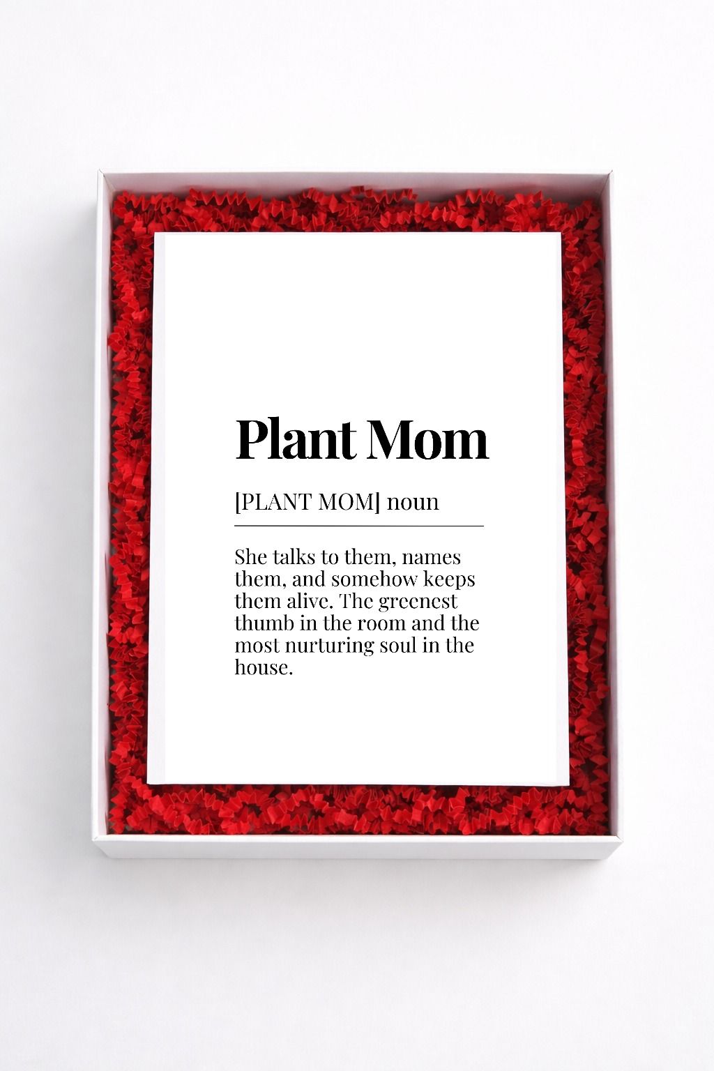 Plant Mom definition sign gift box