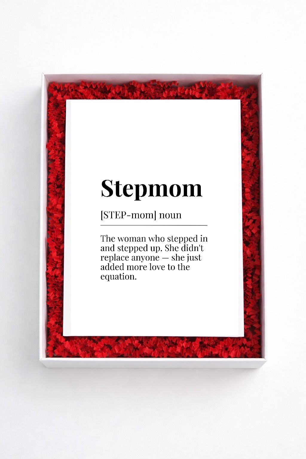 Stepmom definition sign gift box